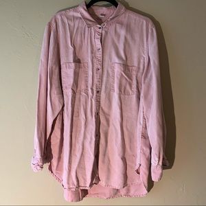 Light red/pink “denim-like” button down shirt